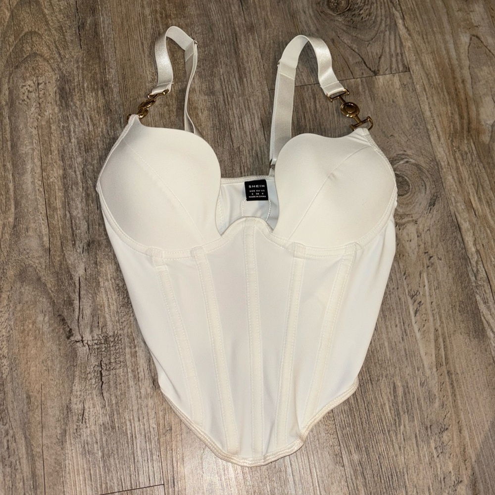 SHEIN White Corset Top Size Small
